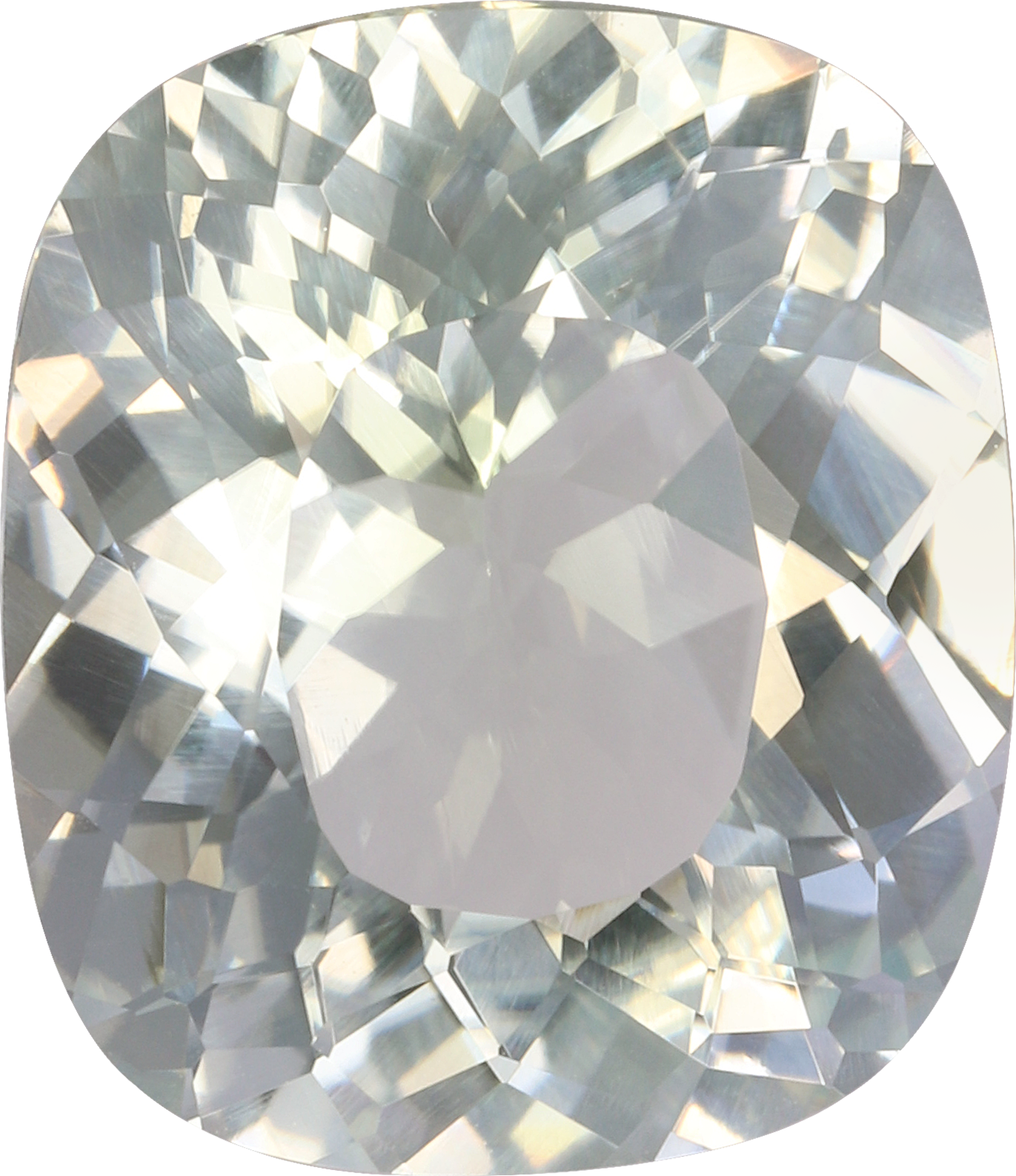 Cushion cut cuprian tourmaline, 13.09 by 11.18 mm, shown at actual size
