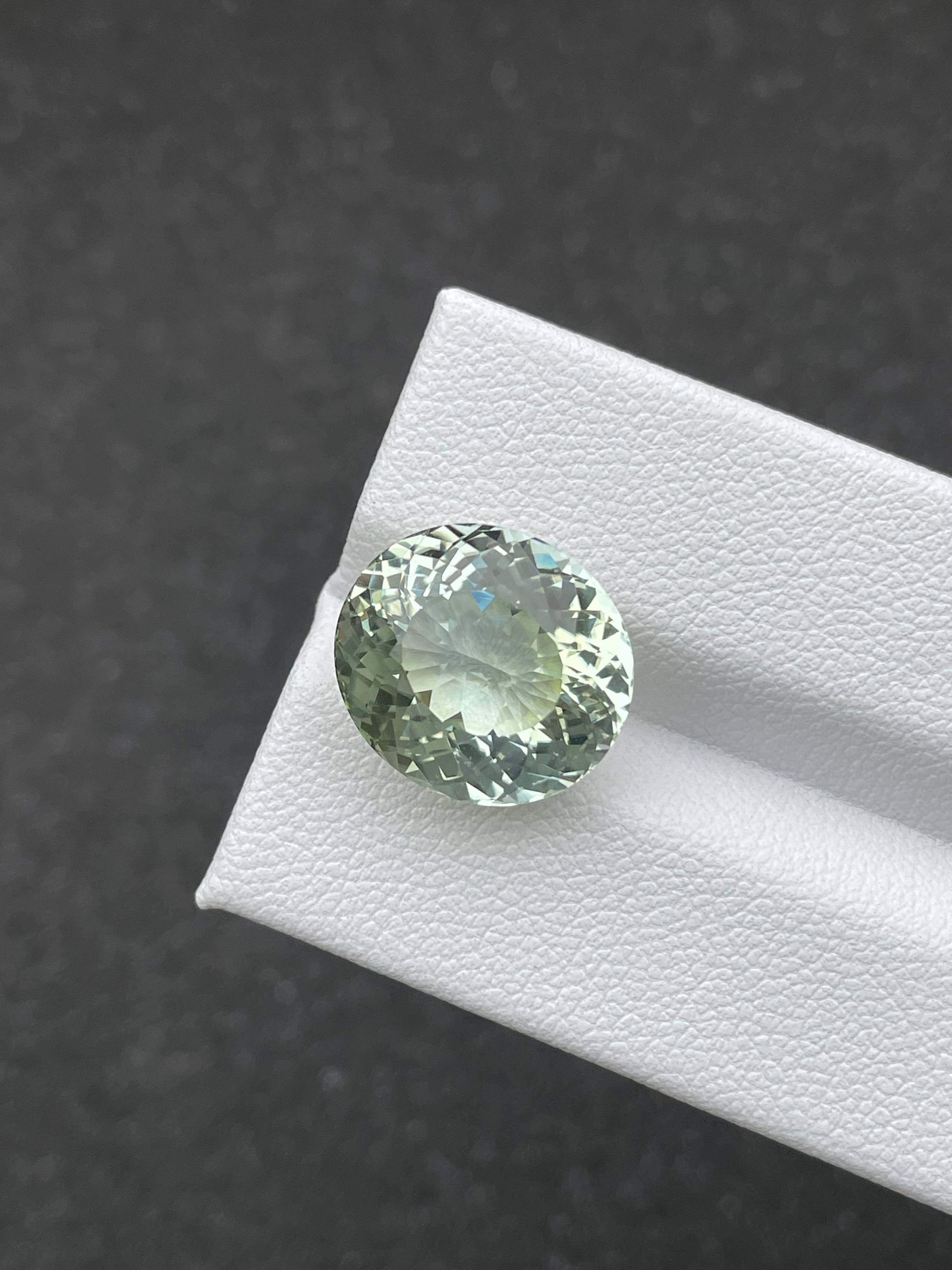 mist green paraiba tourmaline, 10.53ct oval cut — view 5