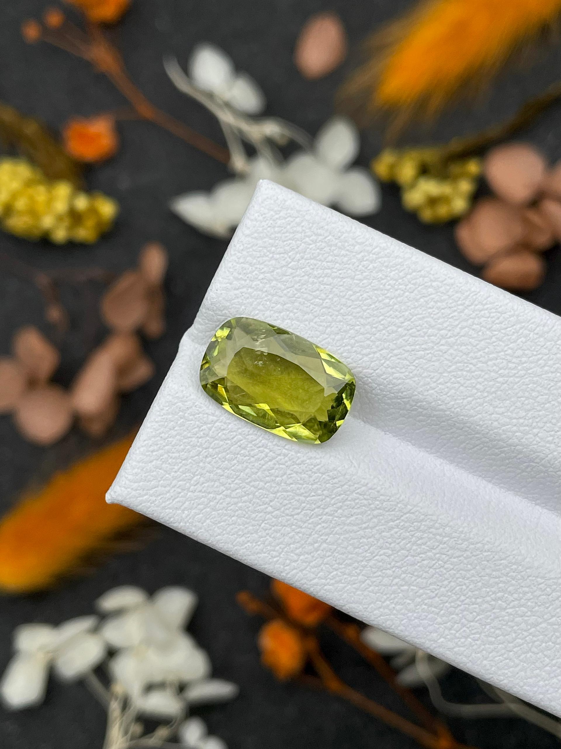 lime green cuprian tourmaline, 4.33ct cushion cut — view 5
