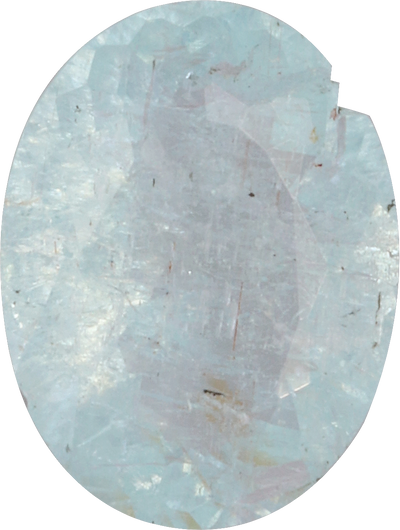 Oval cut paraiba tourmaline, 8.04 by 6.07 mm, shown at actual size