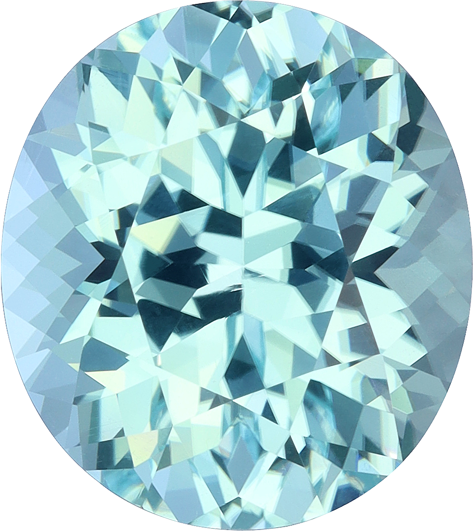 Oval cut paraiba tourmaline, 15.37 by 13.68 mm, shown at actual size