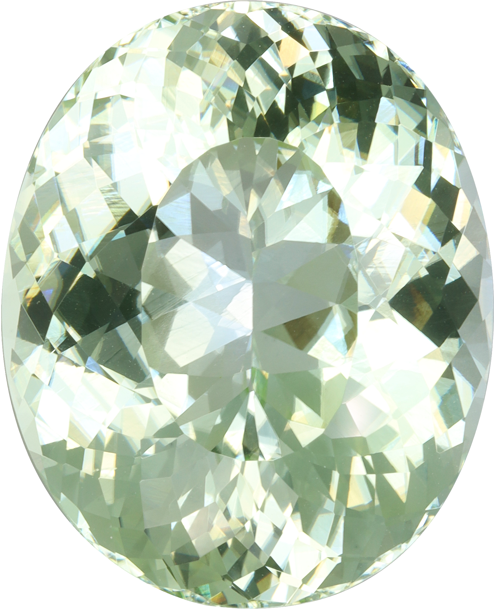 Oval cut paraiba tourmaline, 21.77 by 17.67 mm, shown at actual size