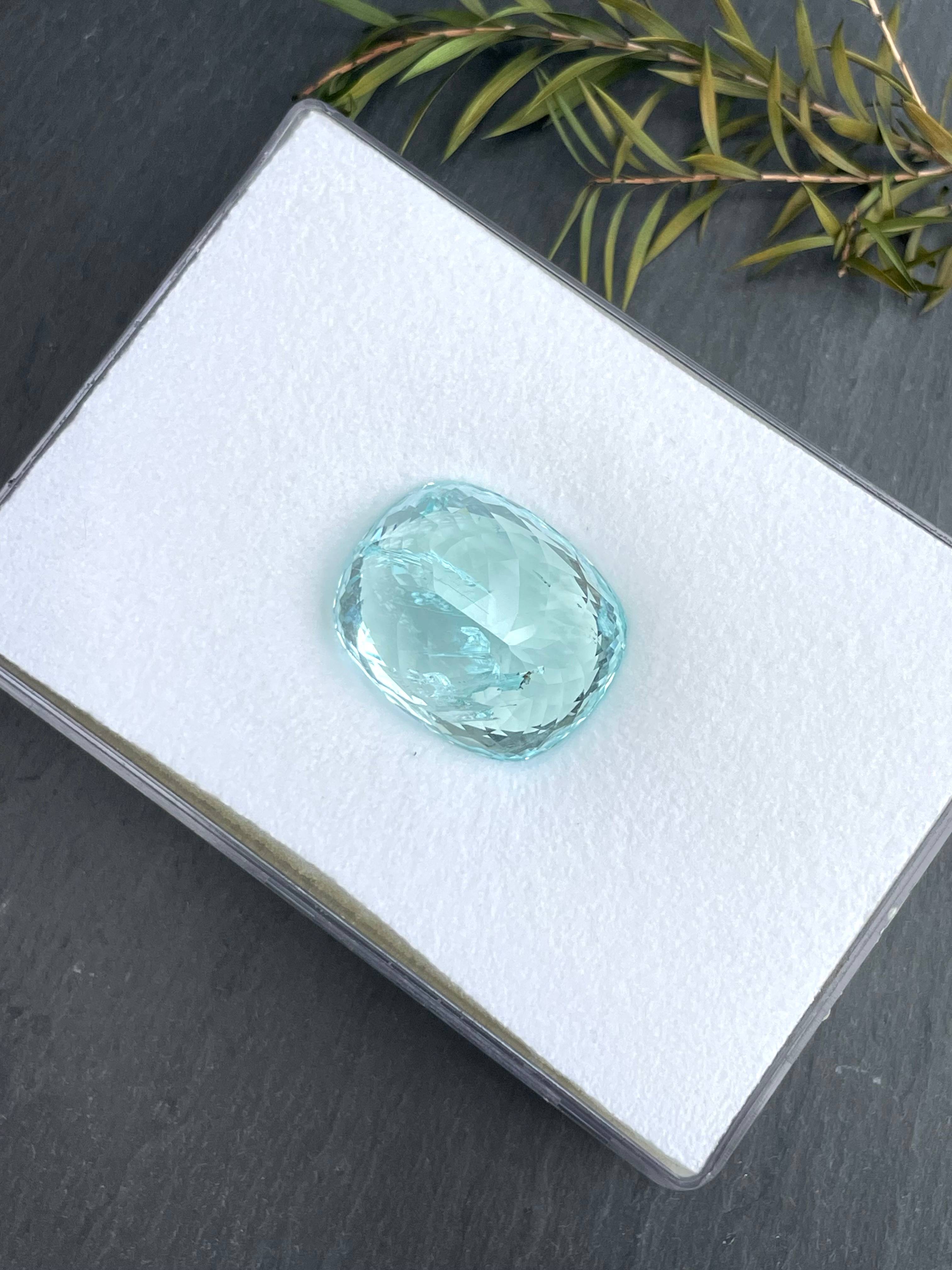 Neon blue paraiba tourmaline, 55.51ct cushion cut — view 6
