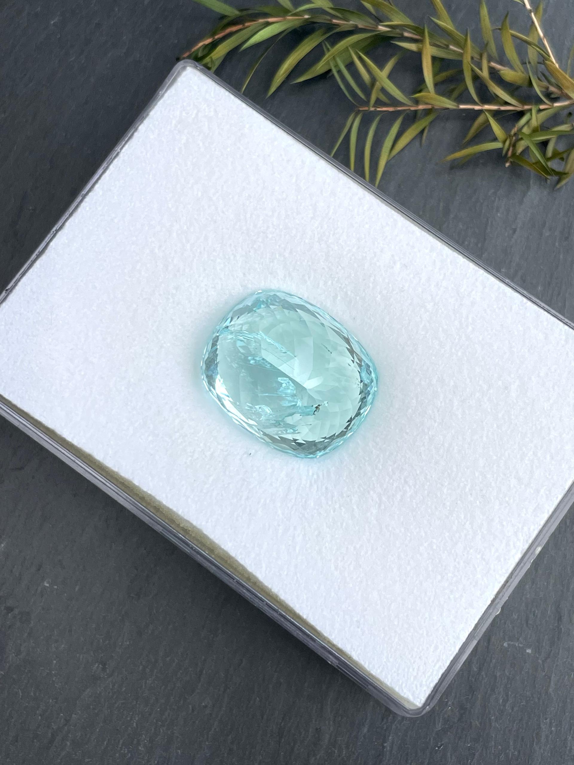 Neon blue paraiba tourmaline, 55.51ct cushion cut — view 6