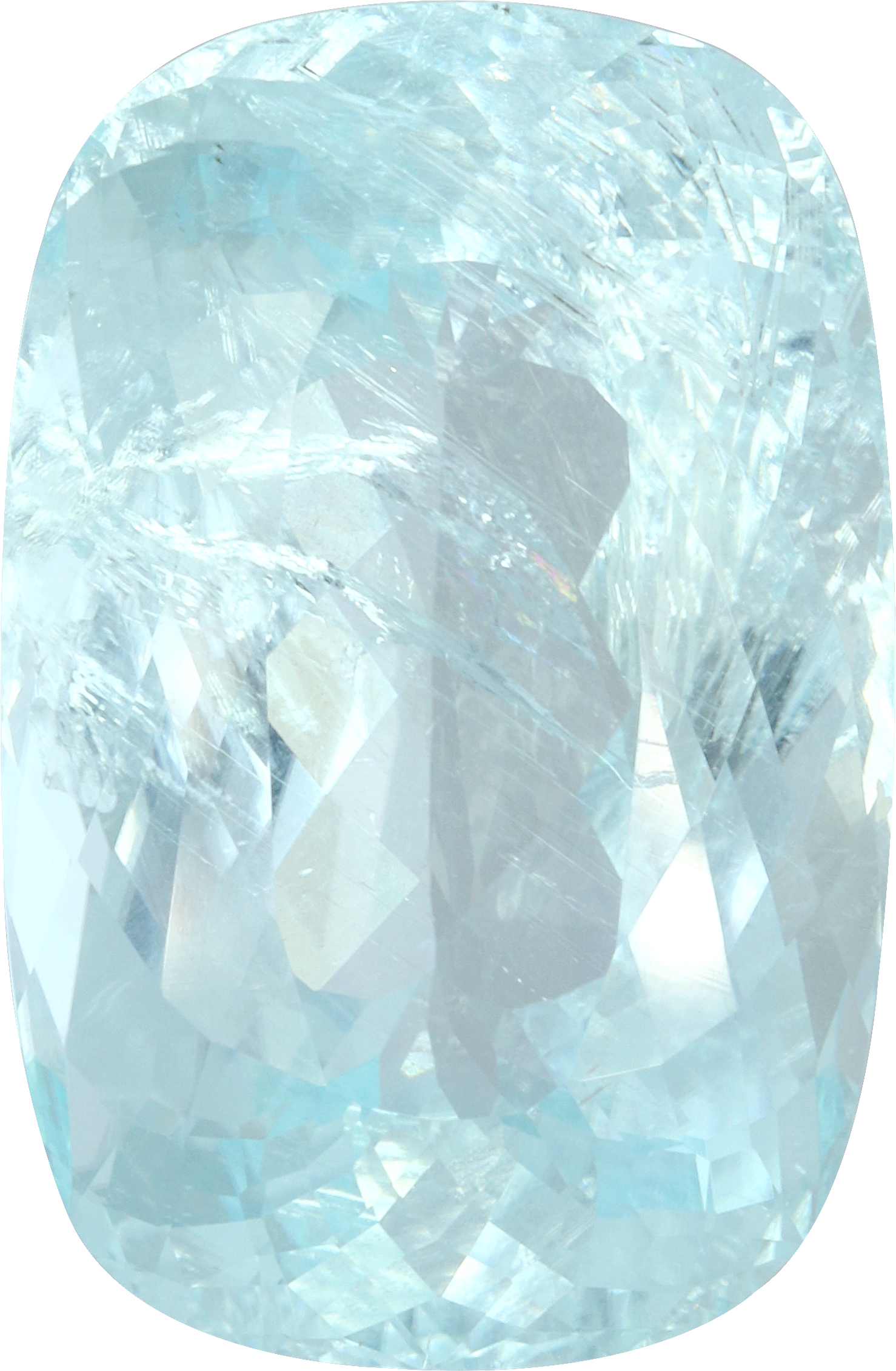 Cushion cut paraiba tourmaline, 24.18 by 15.85 mm, shown at actual size