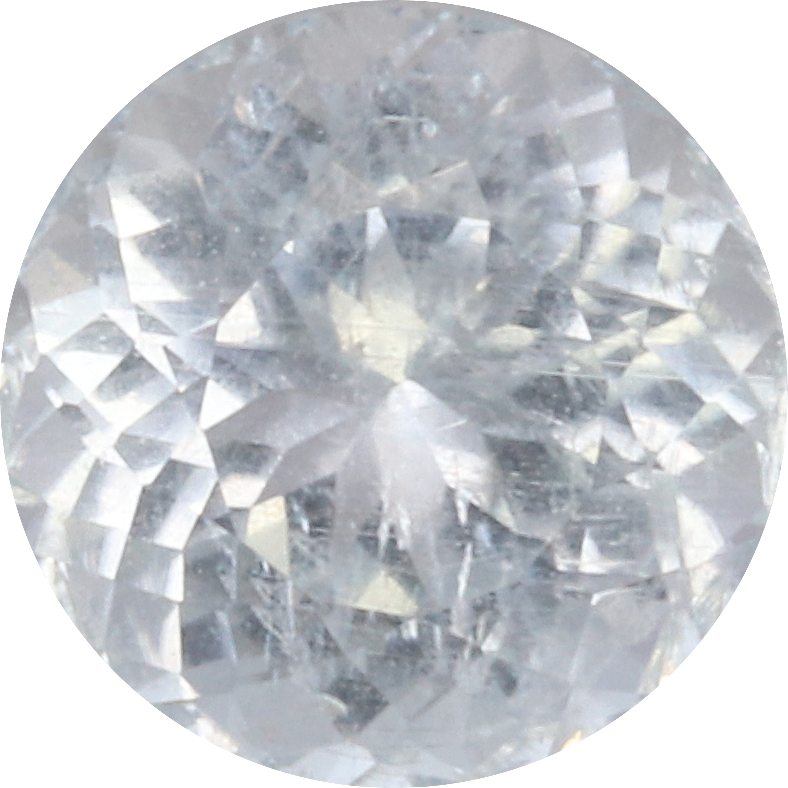 Round cut paraiba tourmaline, 6.03 by 6.03 mm, shown at actual size