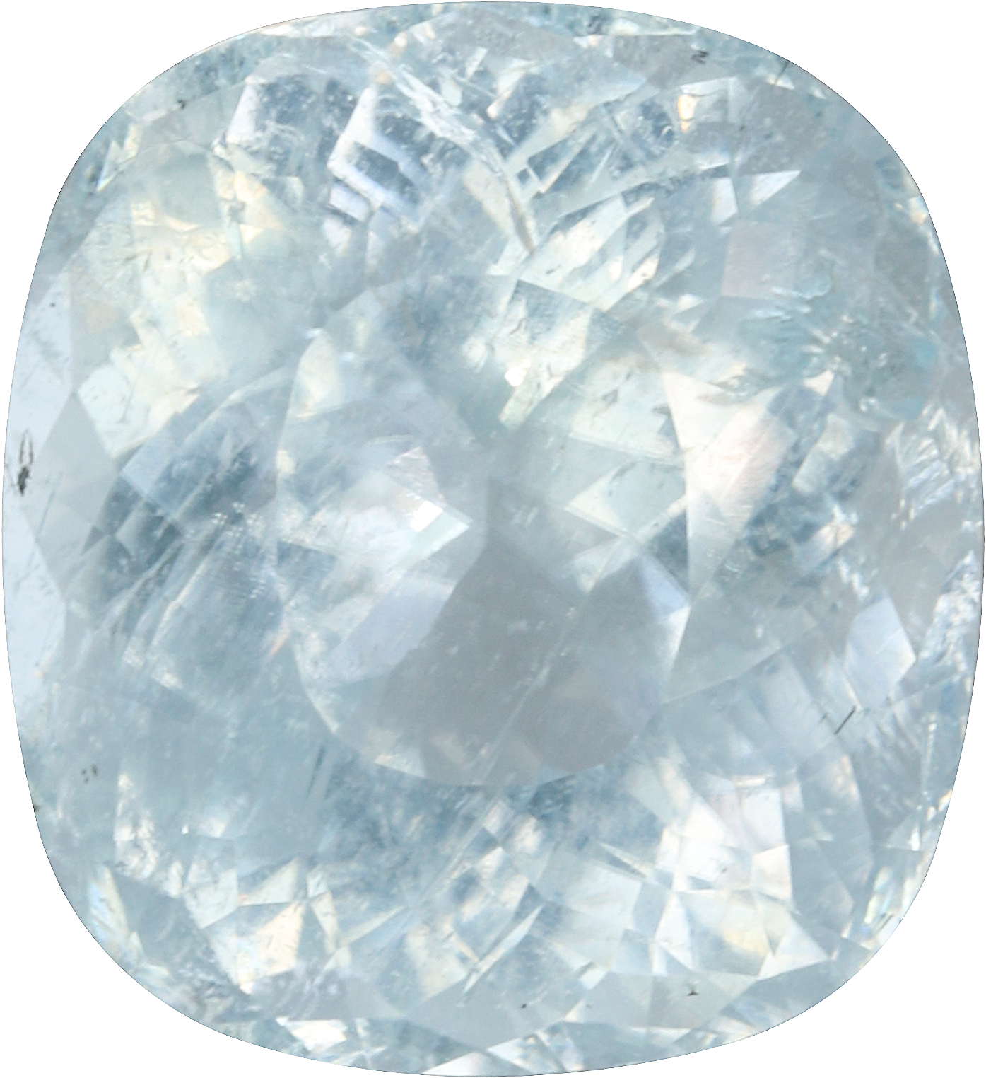 Cushion cut paraiba tourmaline, 14.17 by 12.88 mm, shown at actual size