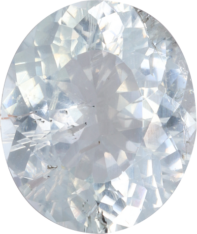 Oval cut paraiba tourmaline, 6.91 by 8.07 mm, shown at actual size