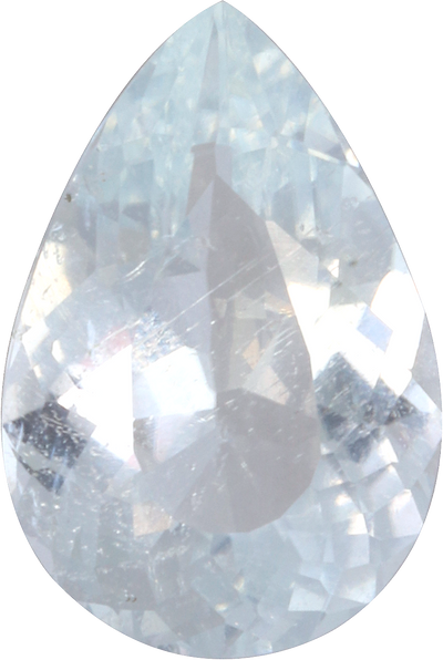 Pear cut paraiba tourmaline, 8.72 by 5.87 mm, shown at actual size
