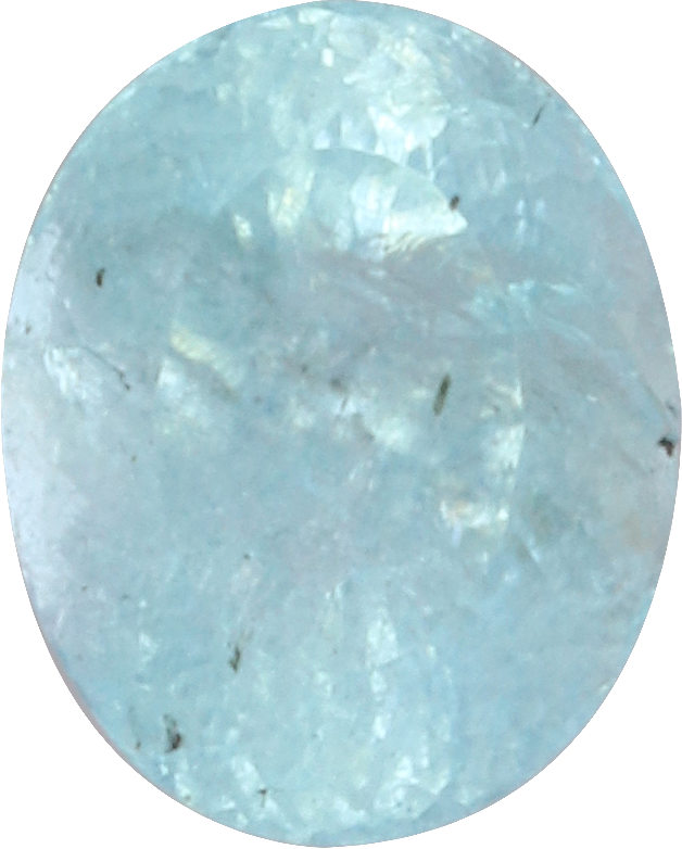 Oval cut paraiba tourmaline, 4.88 by 3.94 mm, shown at actual size