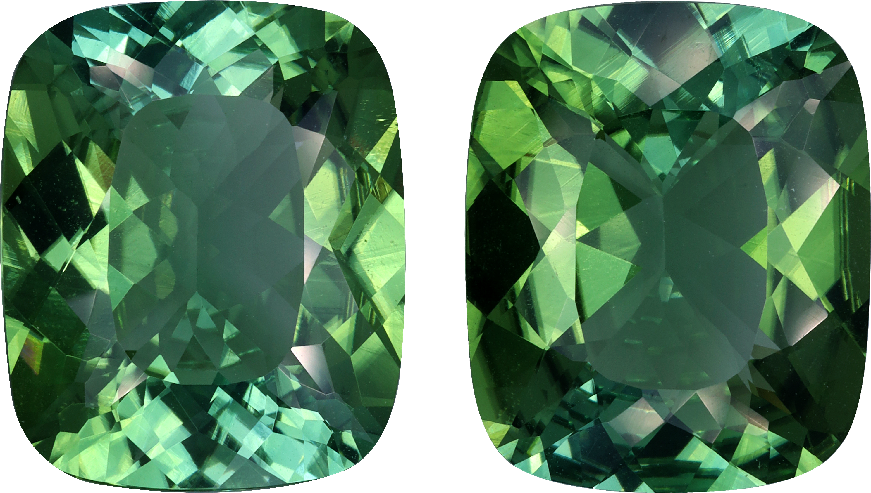 Cushion cut paraiba tourmaline, 18.21 by 15.1 mm, shown at actual size