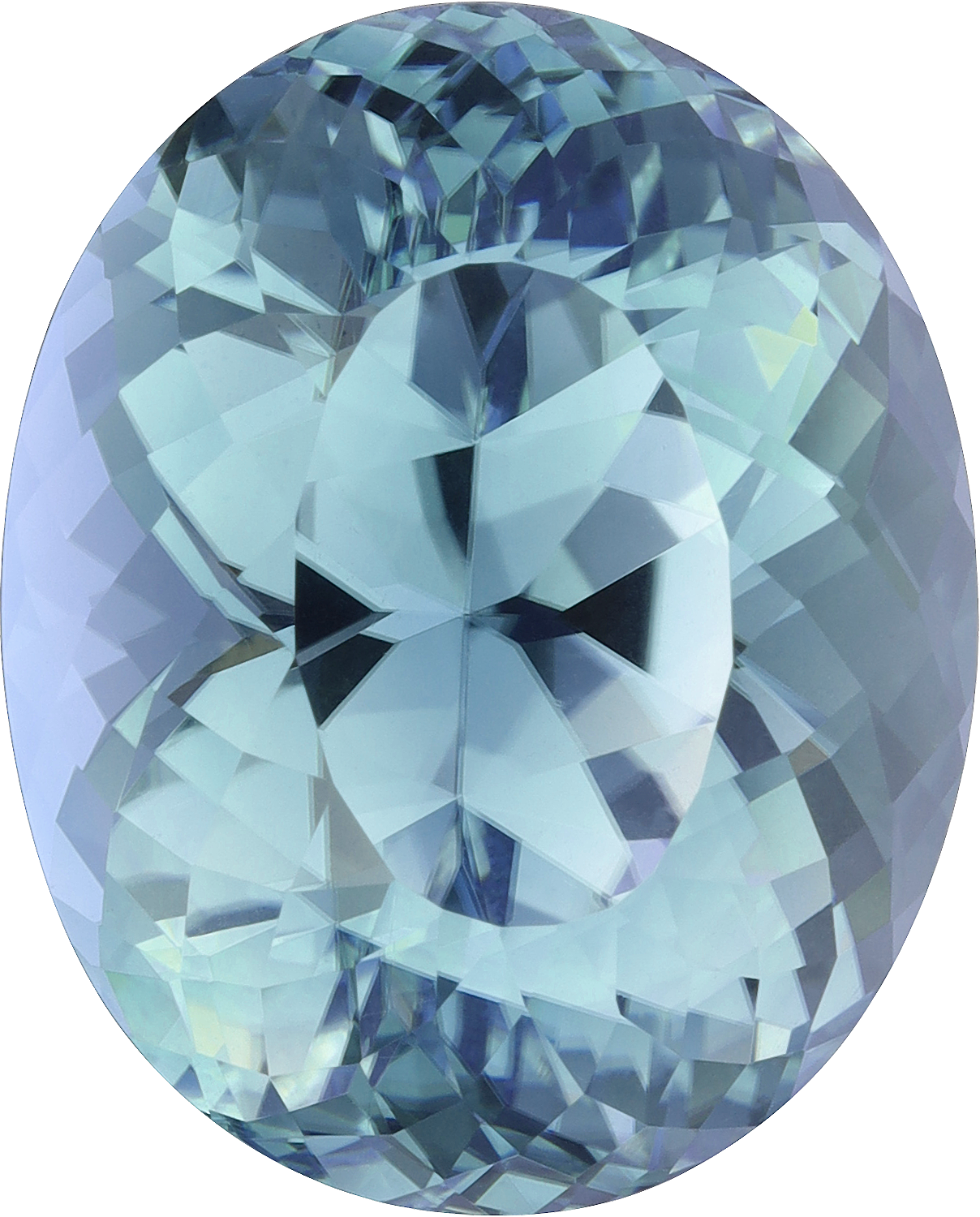 Oval cut paraiba tourmaline, 22.96 by 18.46 mm, shown at actual size