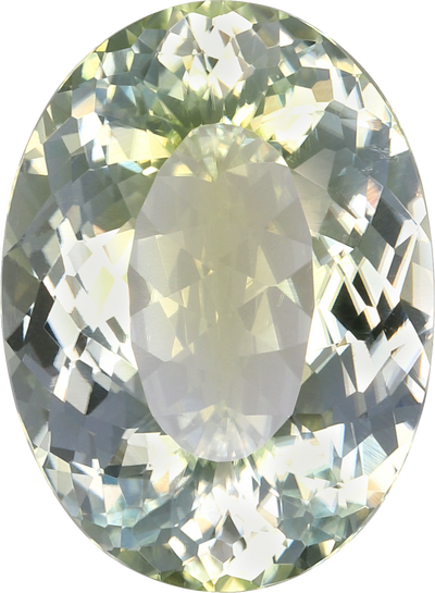 Oval cut cuprian tourmaline, 14.94 by 10.98 mm, shown at actual size