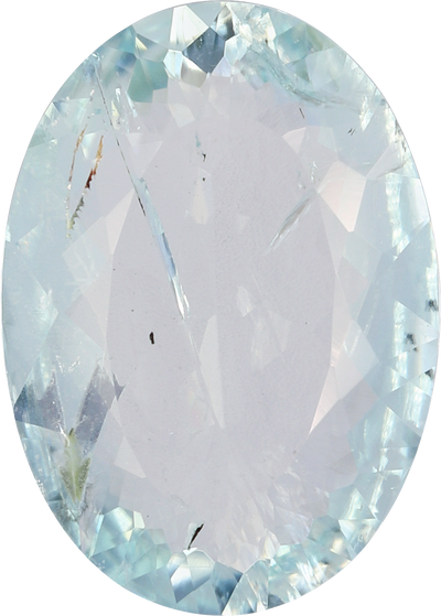 Oval cut paraiba tourmaline, 10.51 by 7.48 mm, shown at actual size