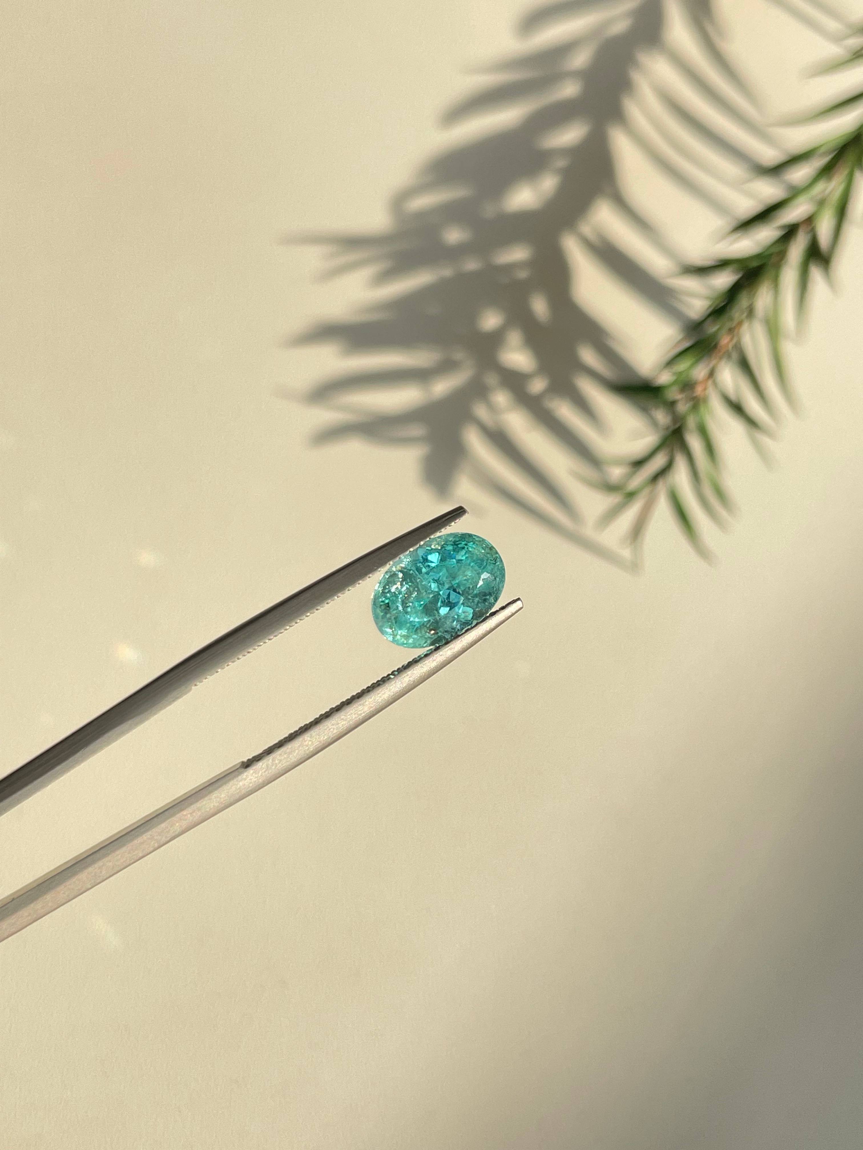 Neon blue paraiba tourmaline, 2.53ct oval cut — view 5