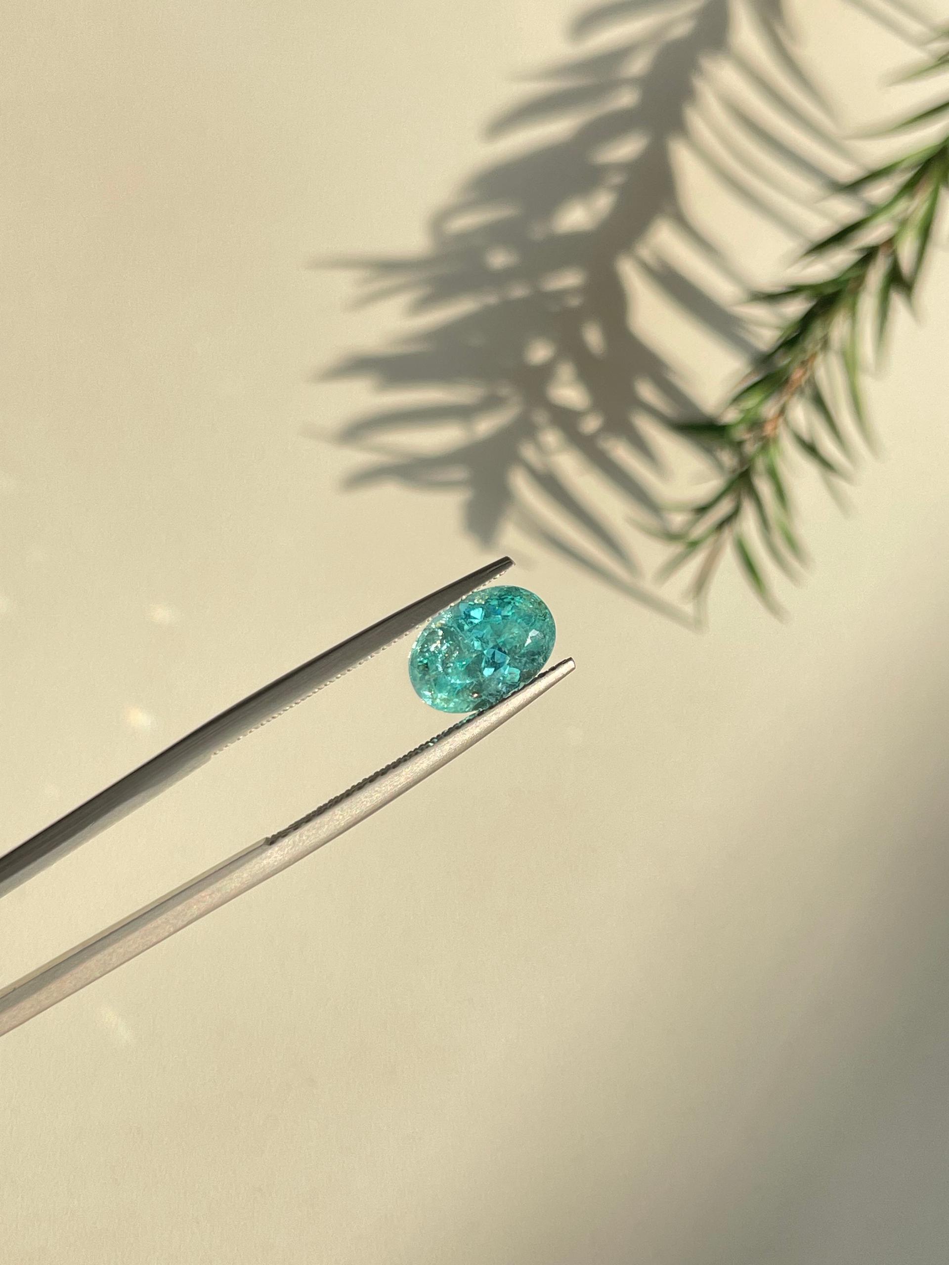 Neon blue paraiba tourmaline, 2.53ct oval cut — view 5