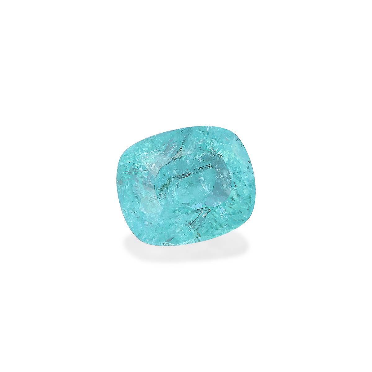 Neon blue paraiba tourmaline, 6.06ct cushion cut — view 3