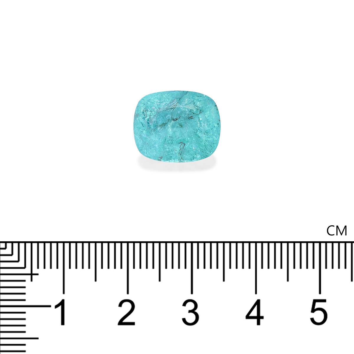 Neon blue paraiba tourmaline, 6.06ct cushion cut — view 4
