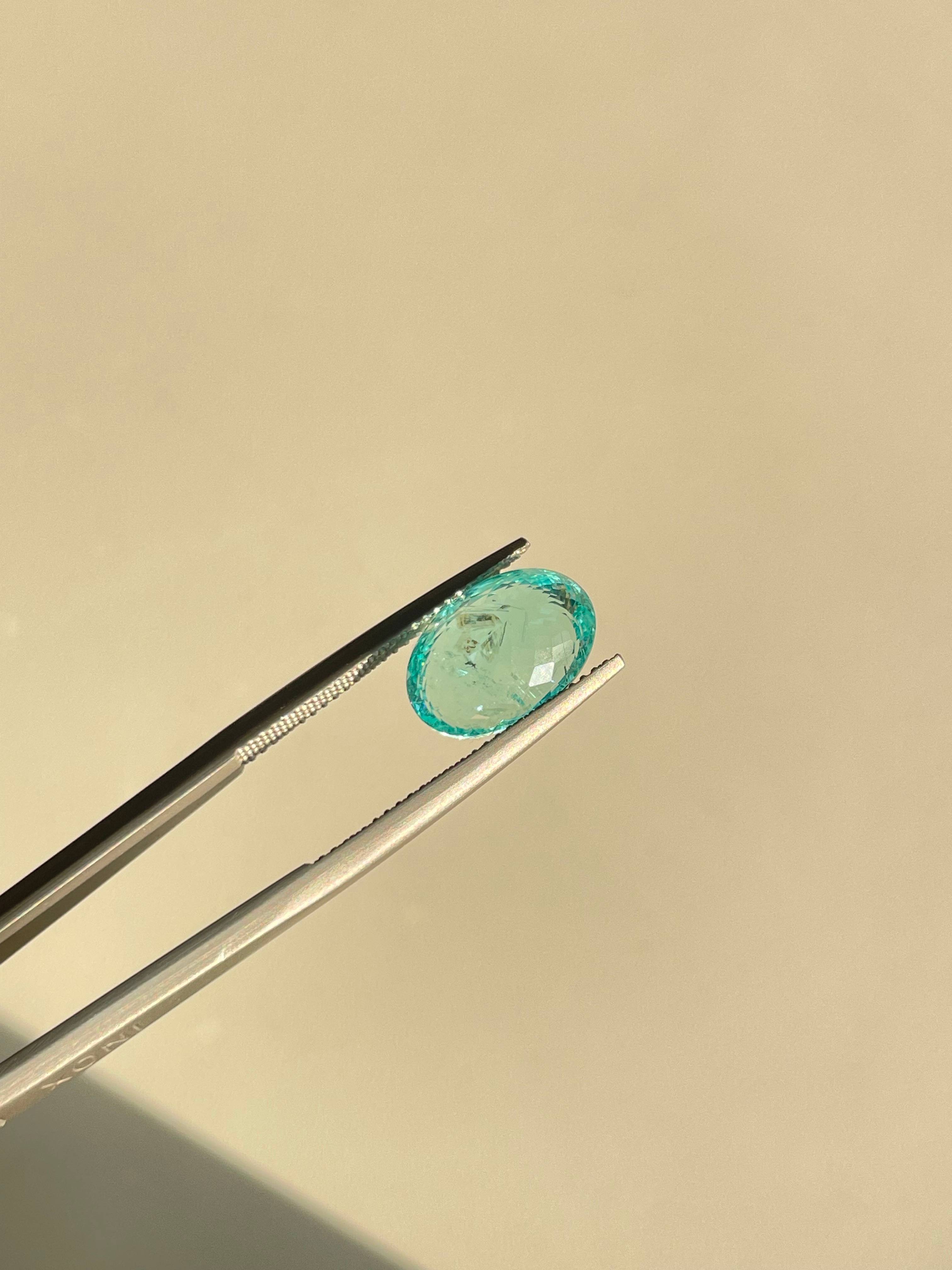Neon blue paraiba tourmaline, 4.65ct oval cut — view 6