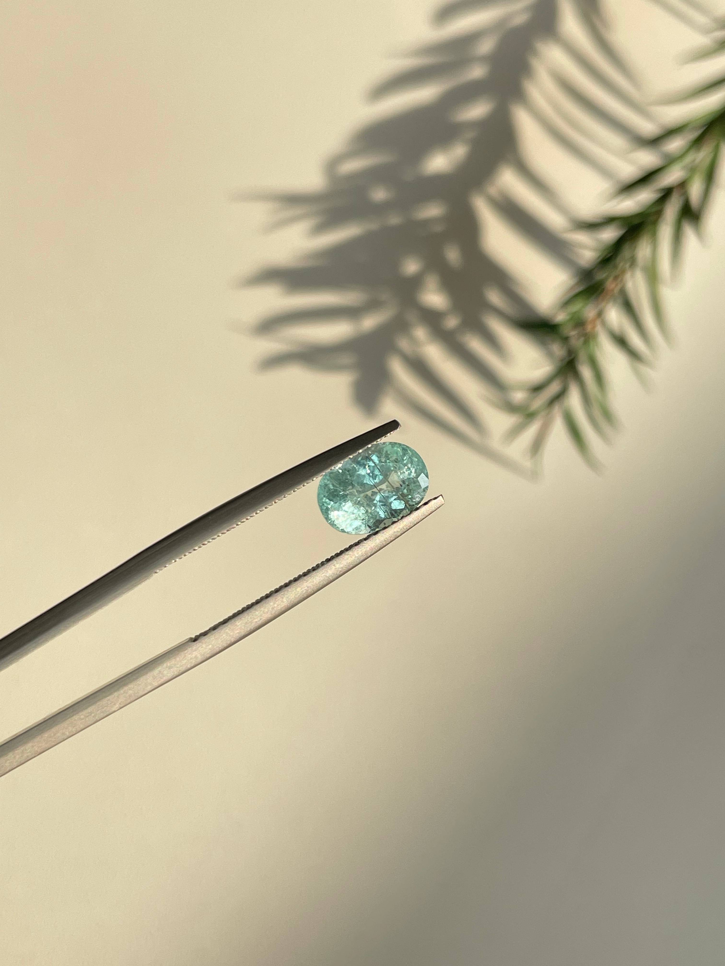 baby blue paraiba tourmaline, 1.61ct oval cut — view 5
