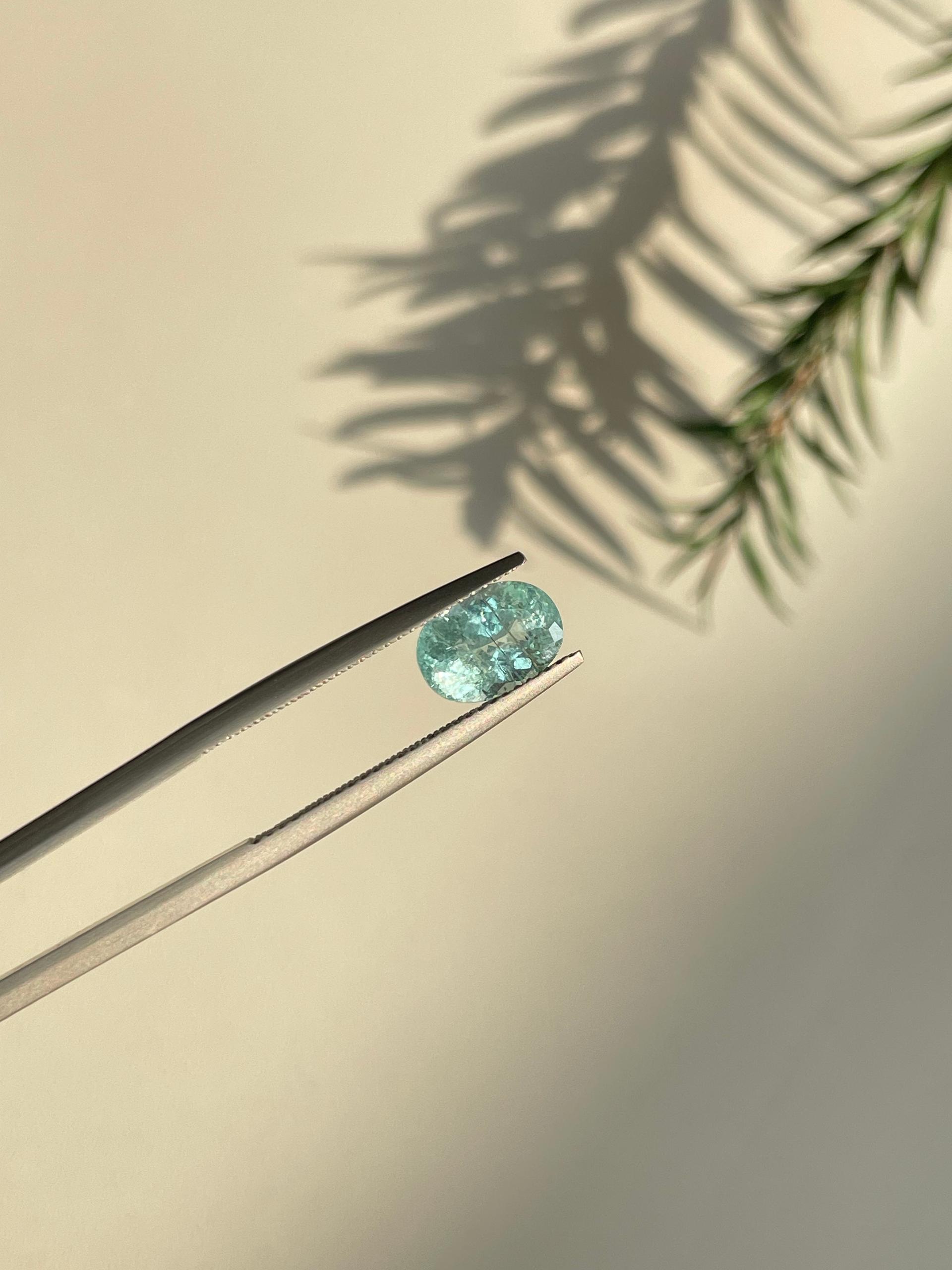 baby blue paraiba tourmaline, 1.61ct oval cut — view 5