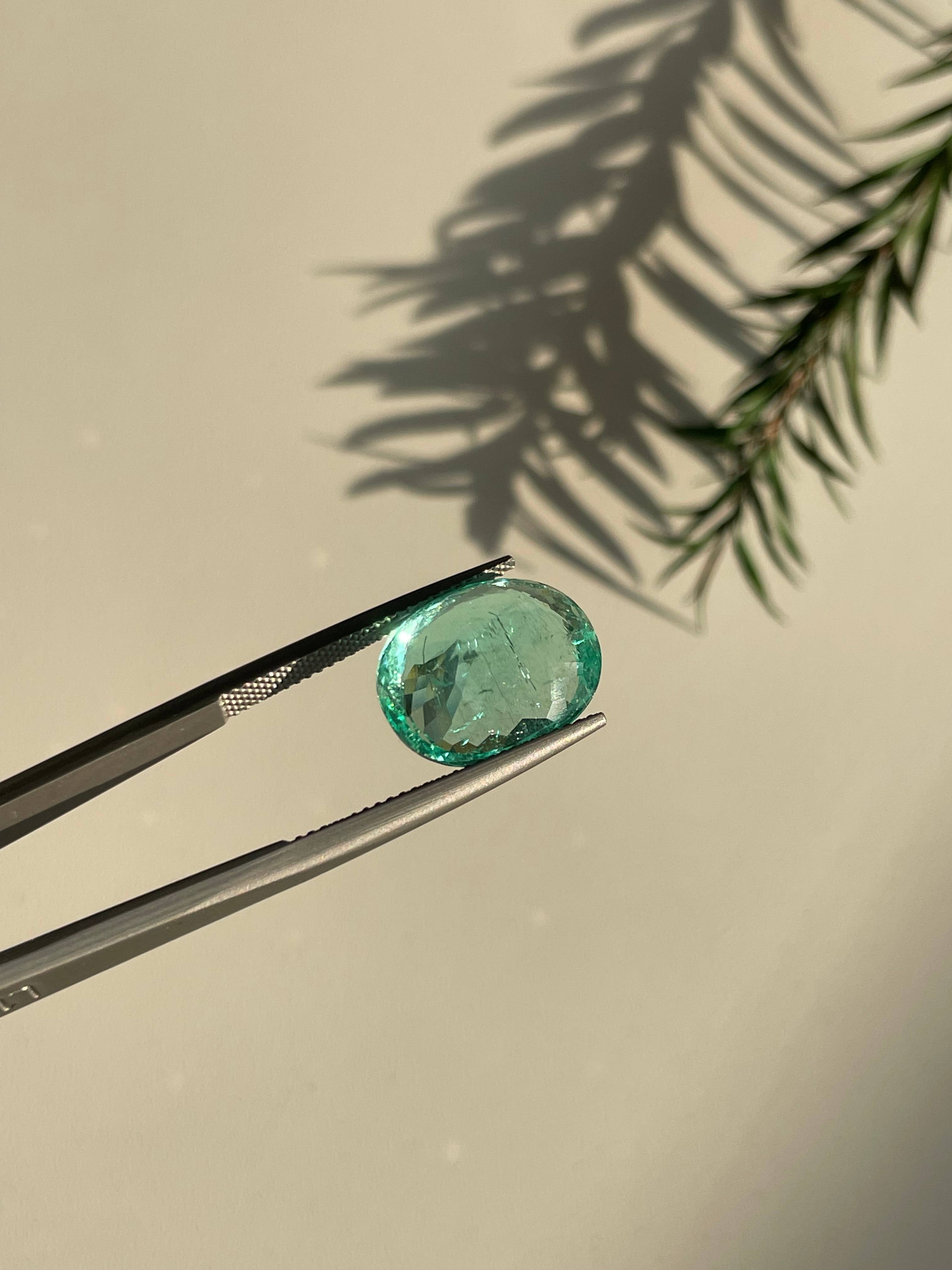 Neon green paraiba tourmaline, 10.46ct oval cut — view 6