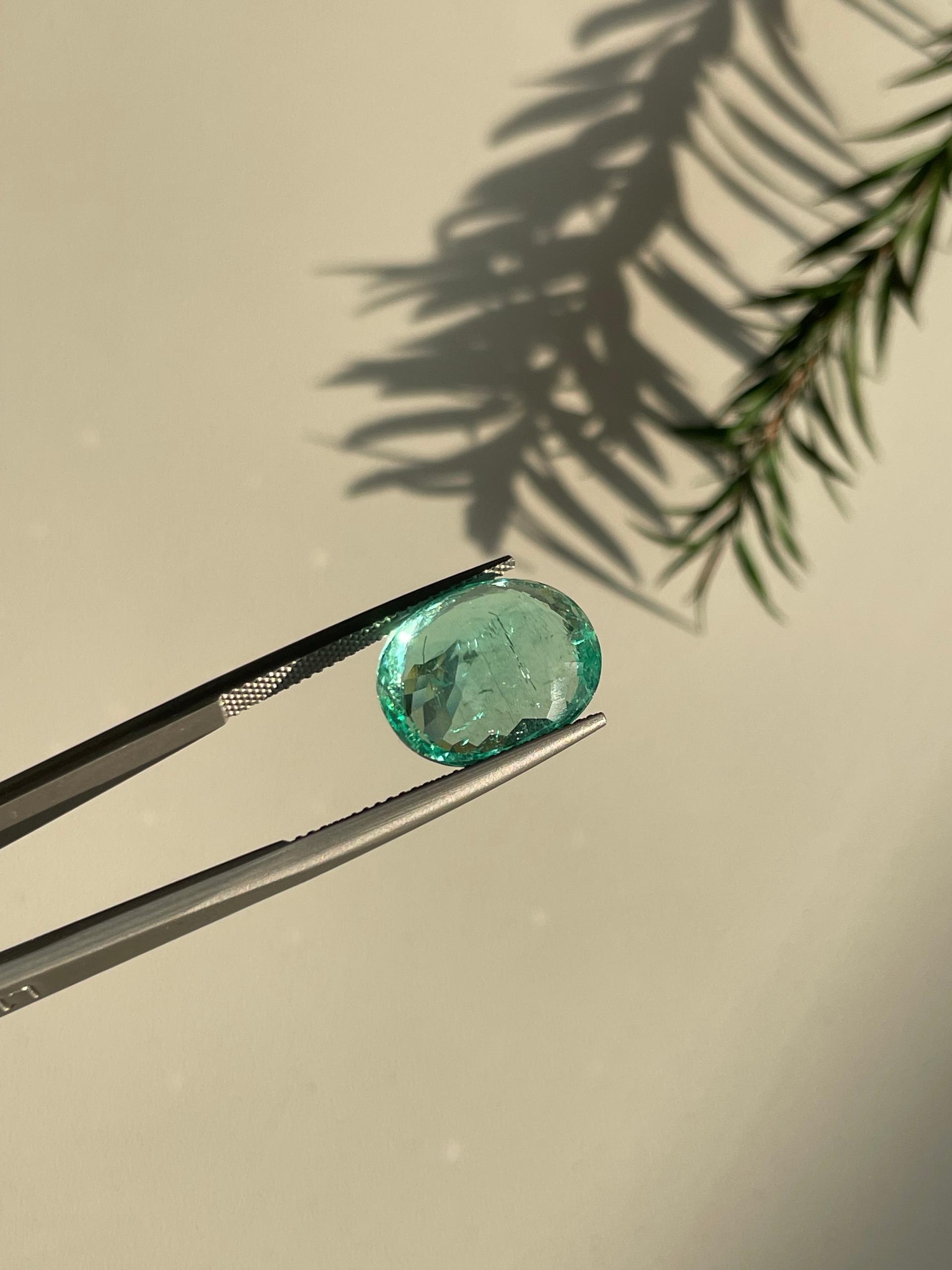 Neon green paraiba tourmaline, 10.46ct oval cut — view 6