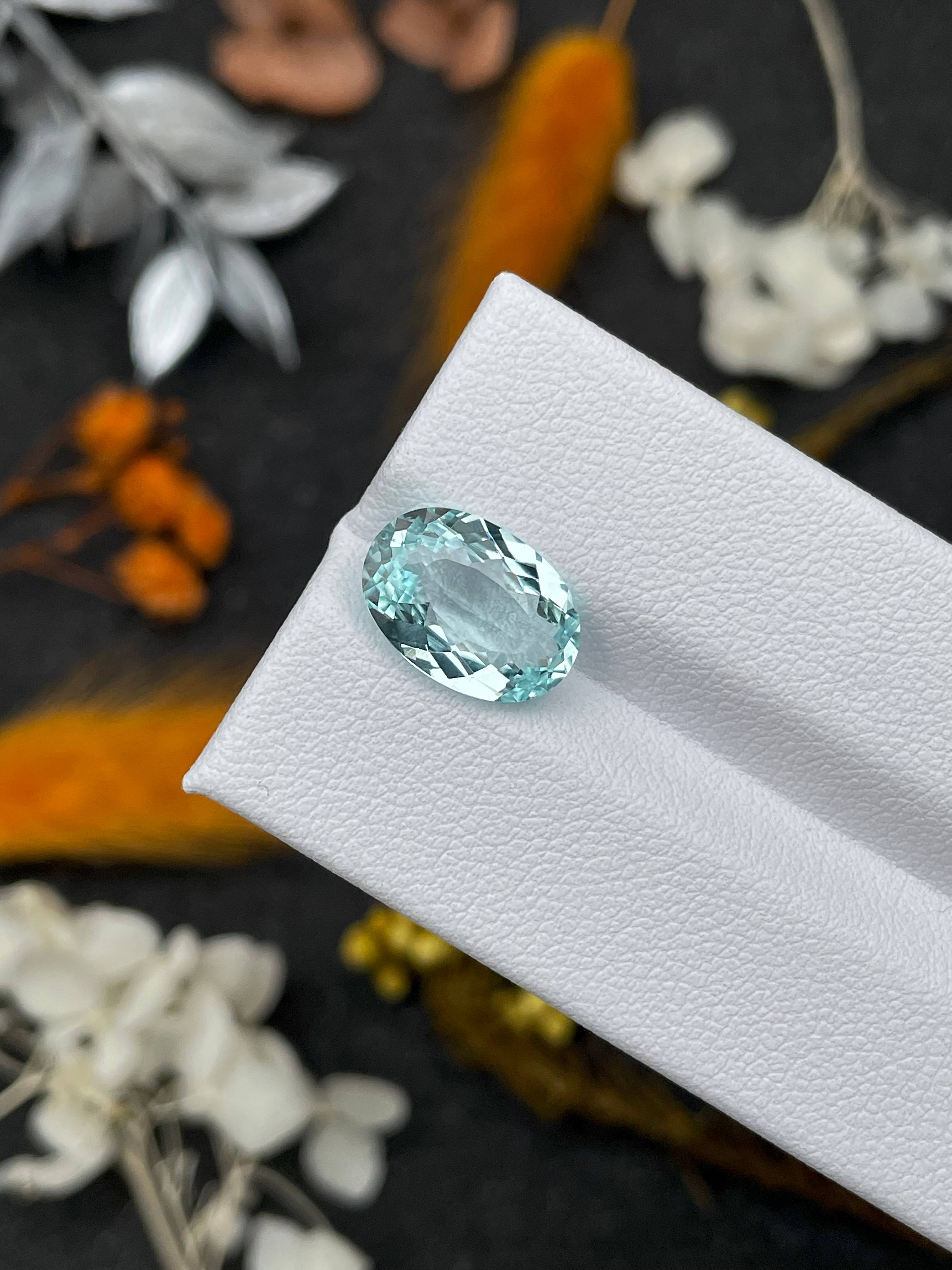 pale green paraiba tourmaline, 2.78ct oval cut — view 5