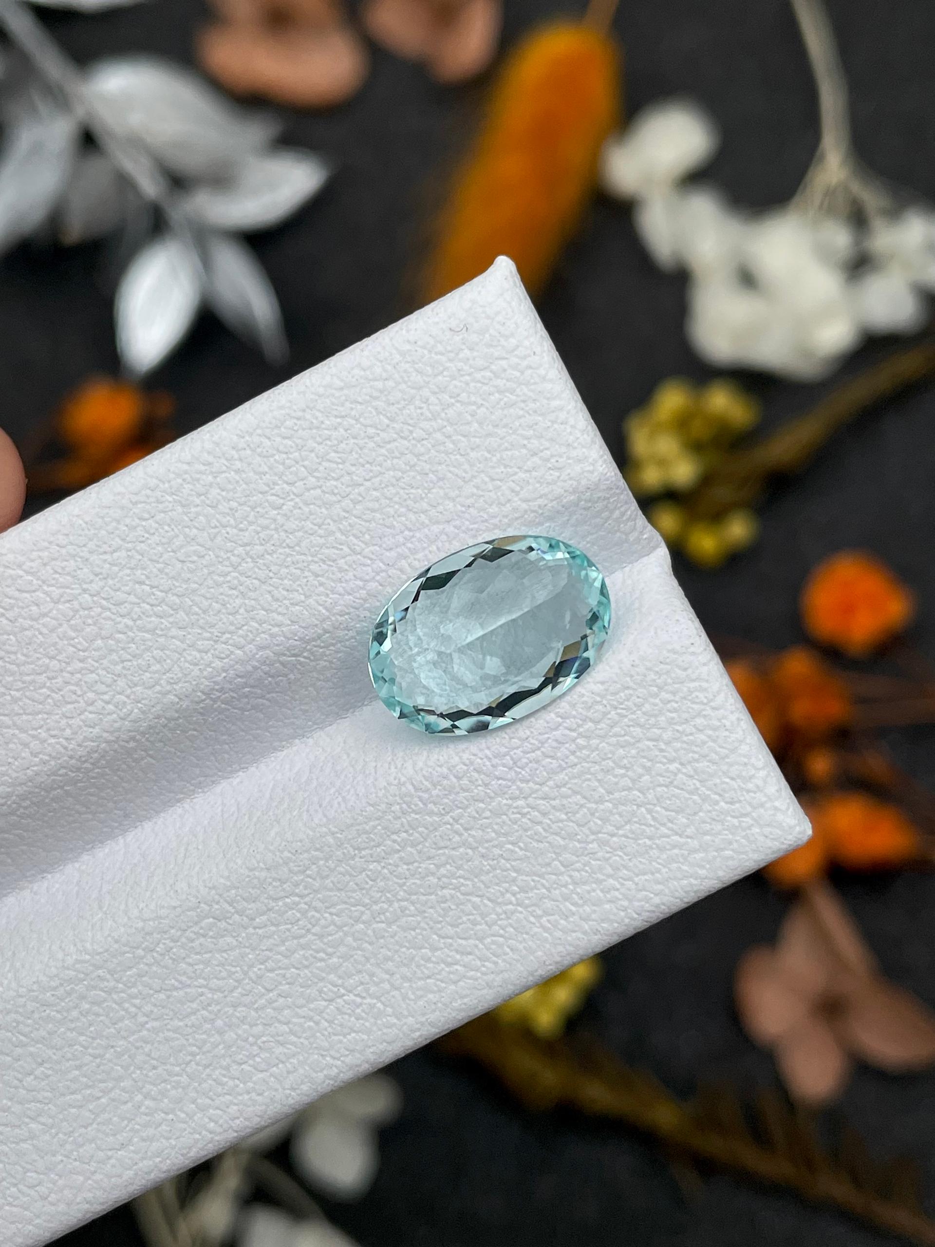 pale green paraiba tourmaline, 2.78ct oval cut — view 6