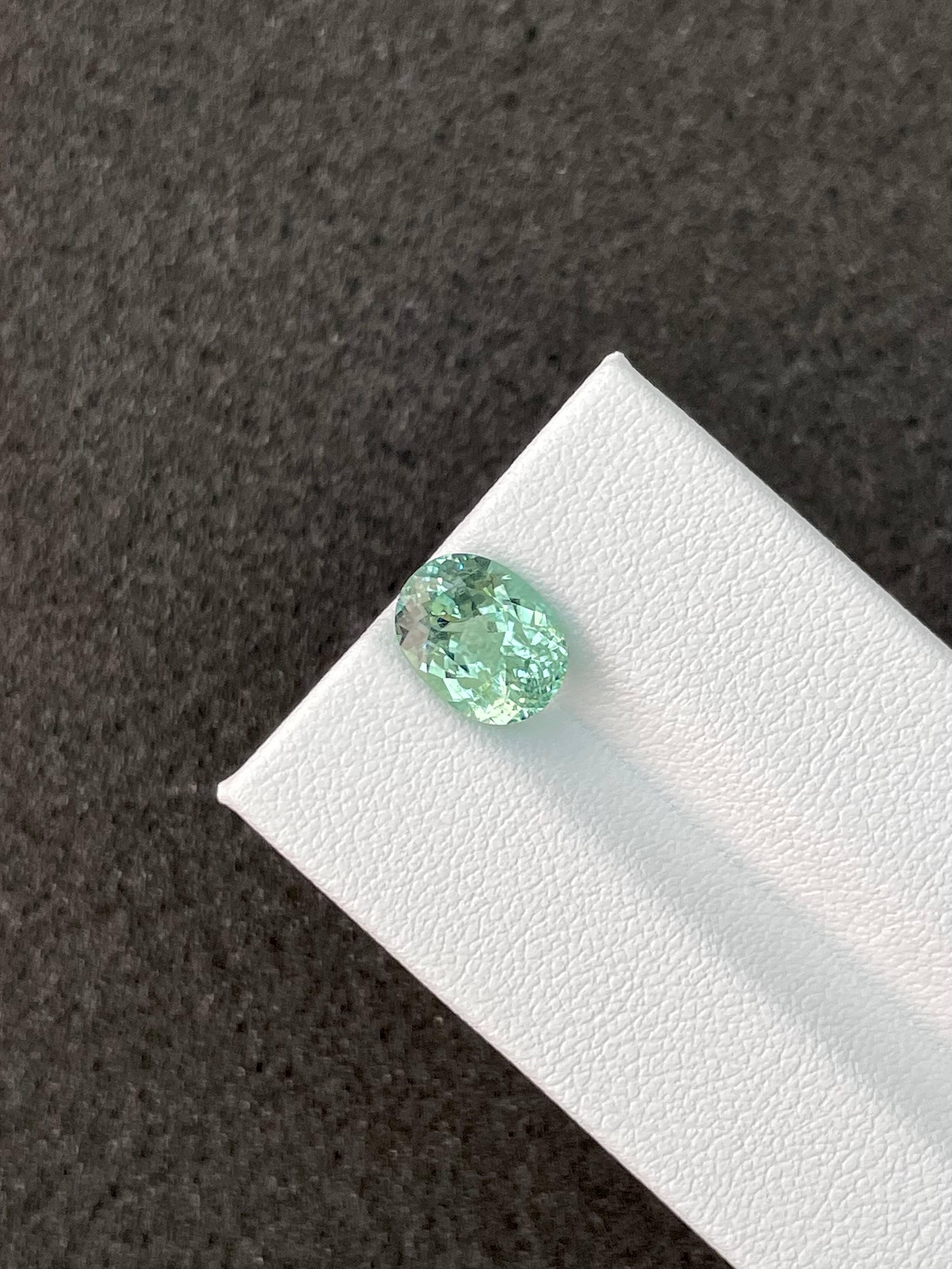 pale green paraiba tourmaline, 2.78ct oval cut — view 7
