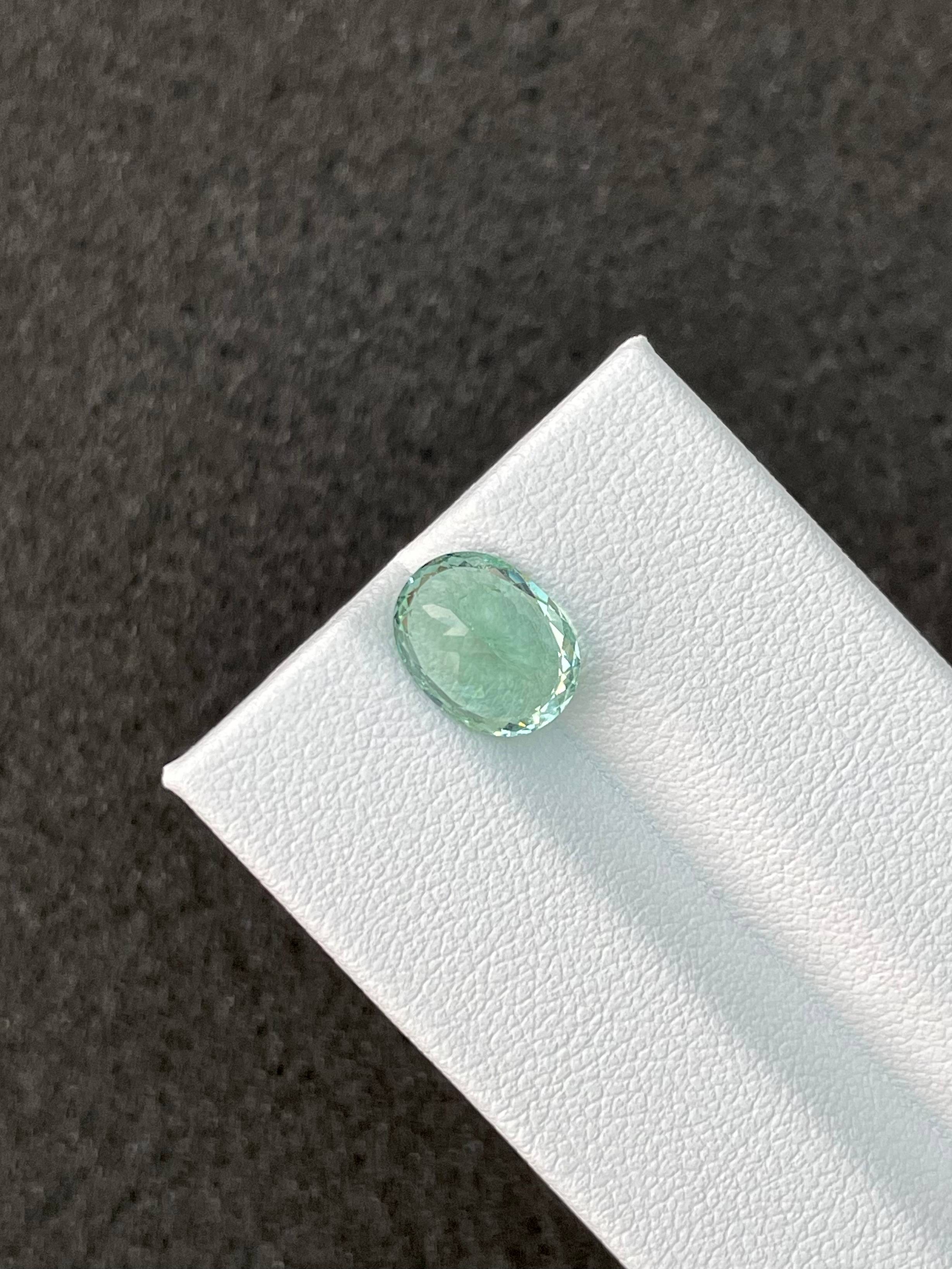 pale green paraiba tourmaline, 2.78ct oval cut — view 8