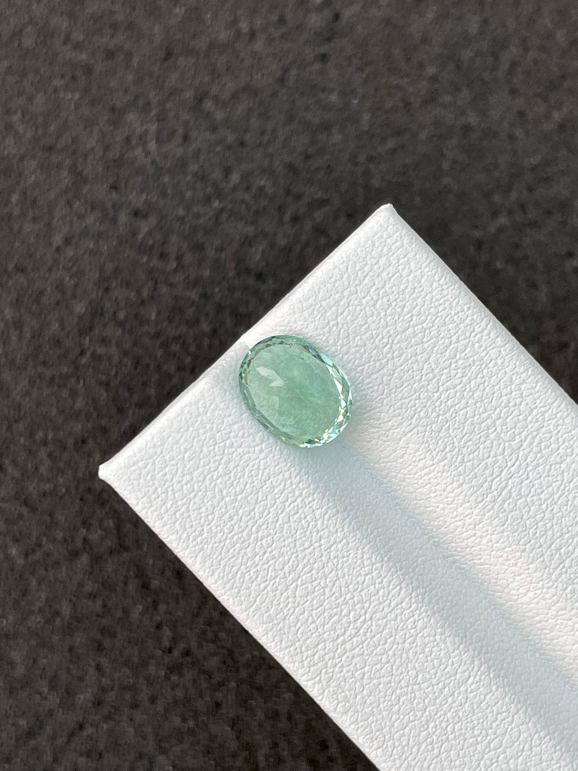 pale green paraiba tourmaline, 2.78ct oval cut — view 8