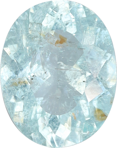 Oval cut paraiba tourmaline, 7.85 by 6.26 mm, shown at actual size