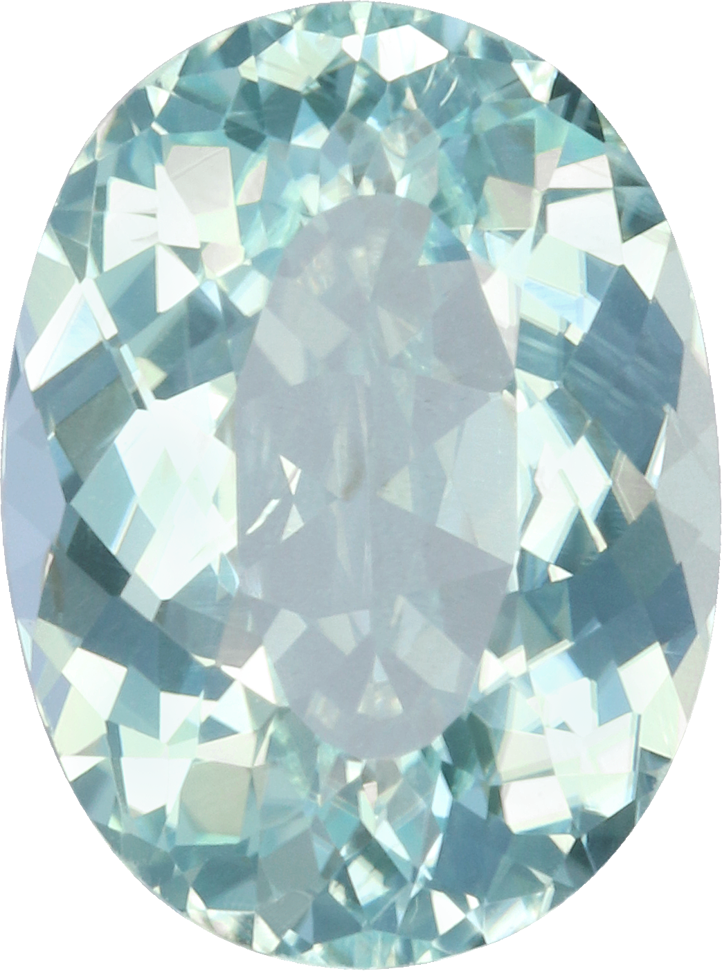 Oval cut paraiba tourmaline, 9.88 by 7.35 mm, shown at actual size
