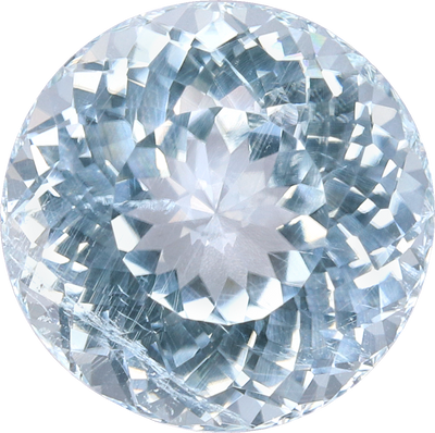 Round cut paraiba tourmaline, 9.57 by 9.54 mm, shown at actual size