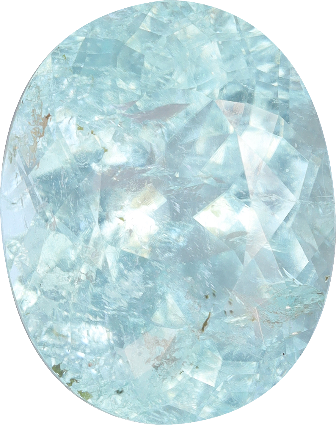 Oval cut paraiba tourmaline, 14.24 by 11.23 mm, shown at actual size