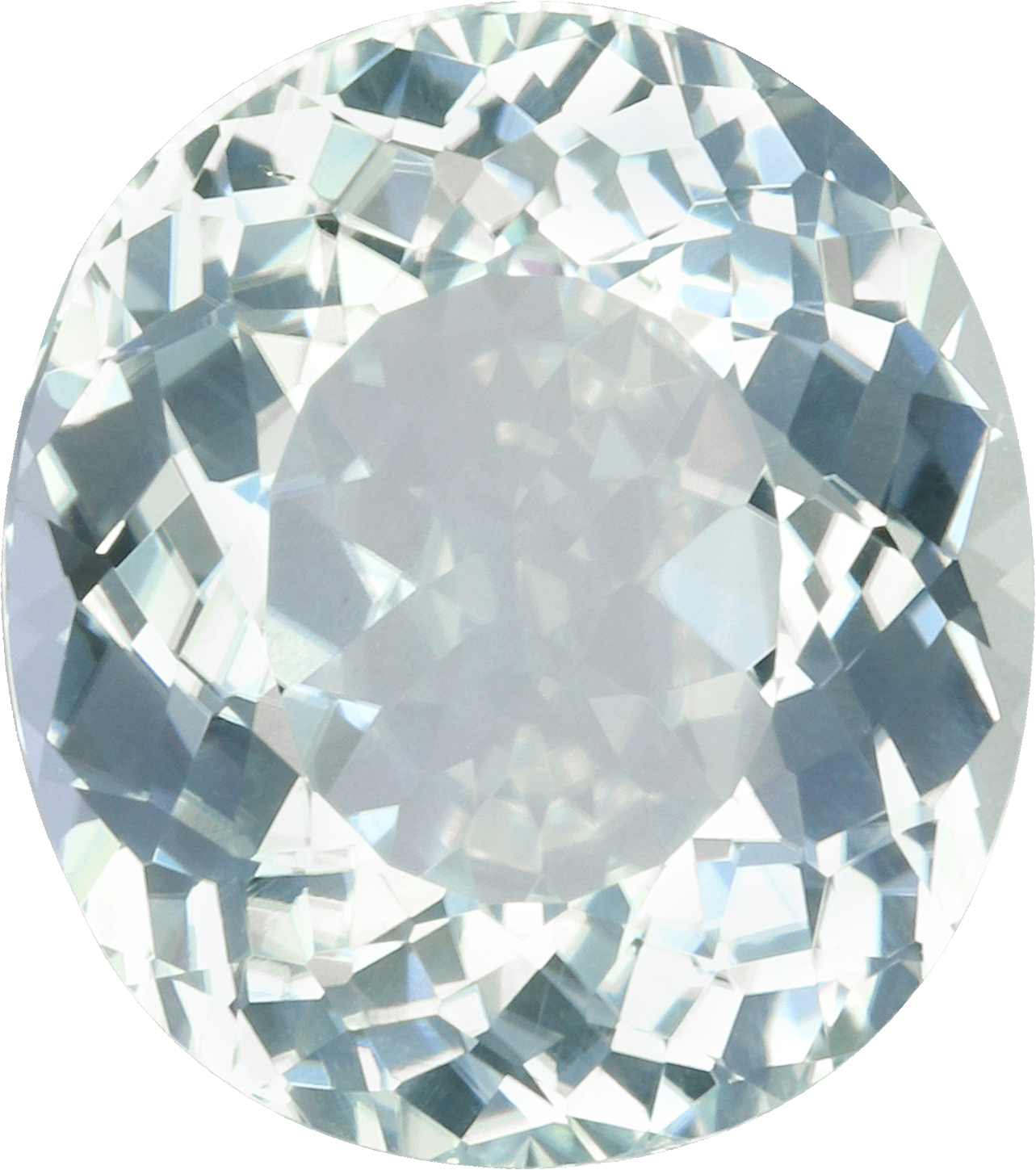 Oval cut paraiba tourmaline, 11.89 by 10.51 mm, shown at actual size