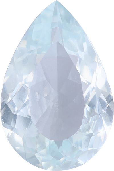 Pear cut paraiba tourmaline, 13.68 by 9.21 mm, shown at actual size