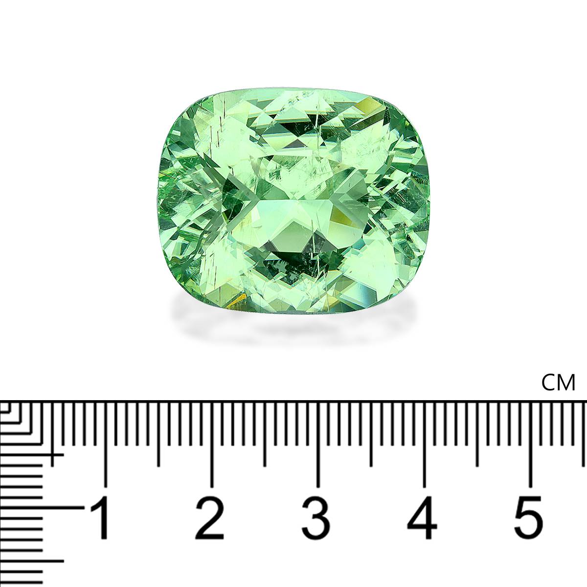 Neon green paraiba tourmaline, 56.51ct cushion cut — view 4