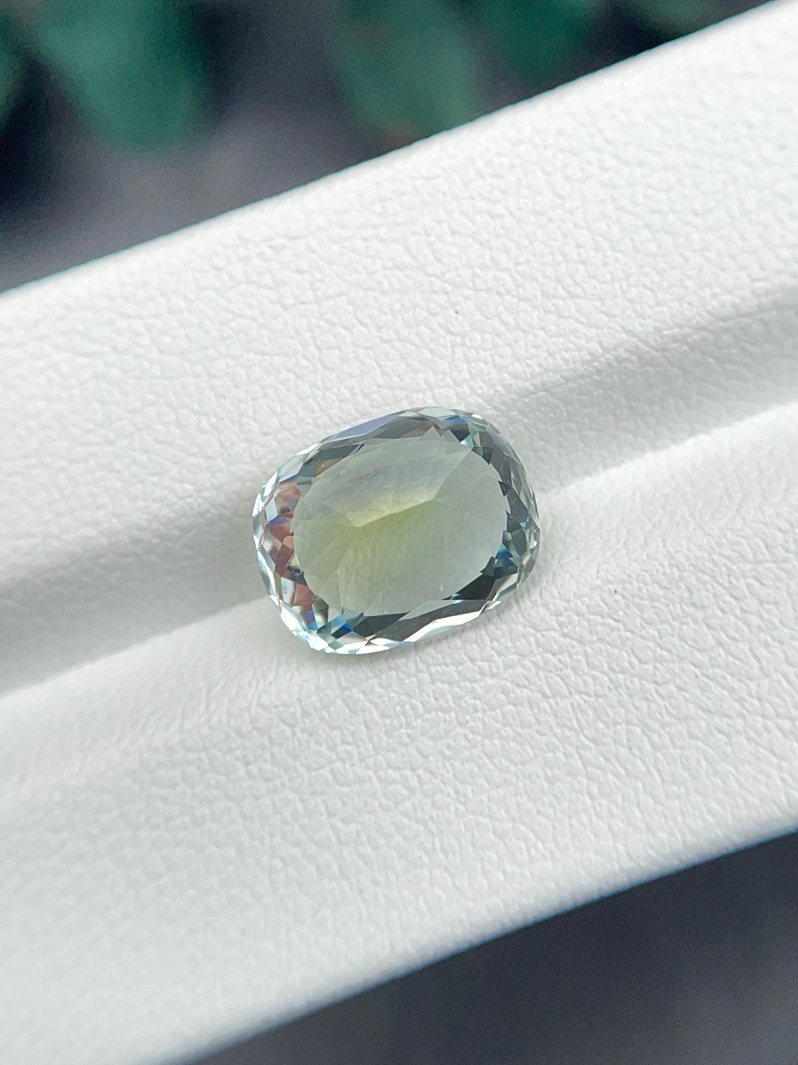 lime green paraiba tourmaline, 4.98ct oval cut — view 6