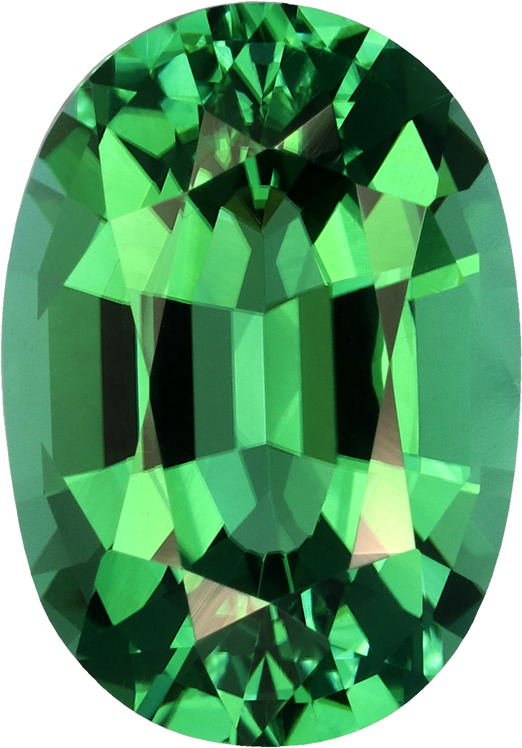 Oval cut paraiba tourmaline, 13.78 by 9.66 mm, shown at actual size