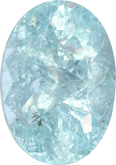 Oval cut paraiba tourmaline, 12.46 by 8.7 mm, shown at actual size