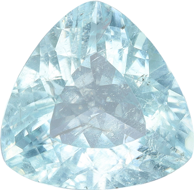 Trilliant cut paraiba tourmaline, 9.03 by 9.01 mm, shown at actual size