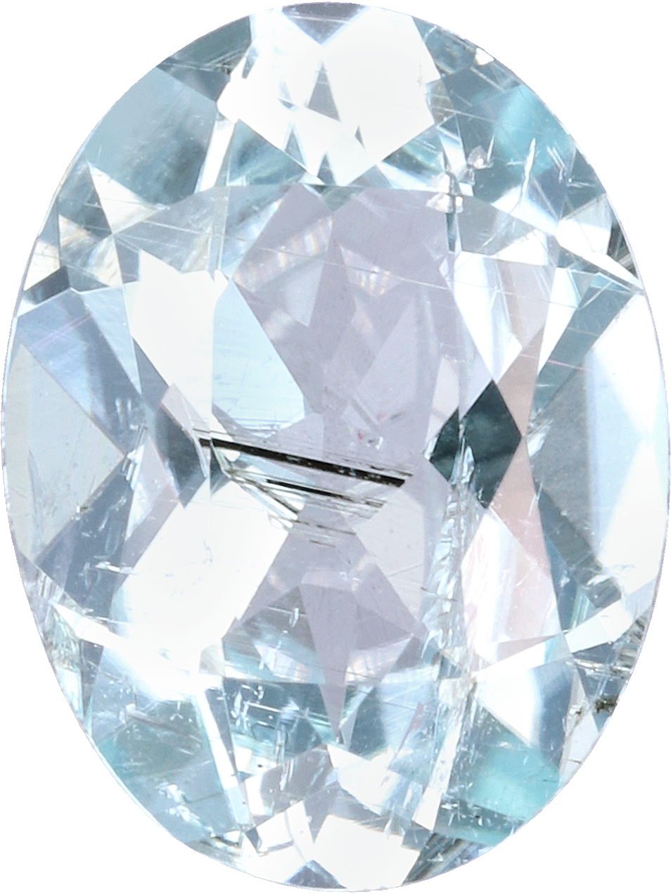 Oval cut paraiba tourmaline, 8.17 by 6.21 mm, shown at actual size