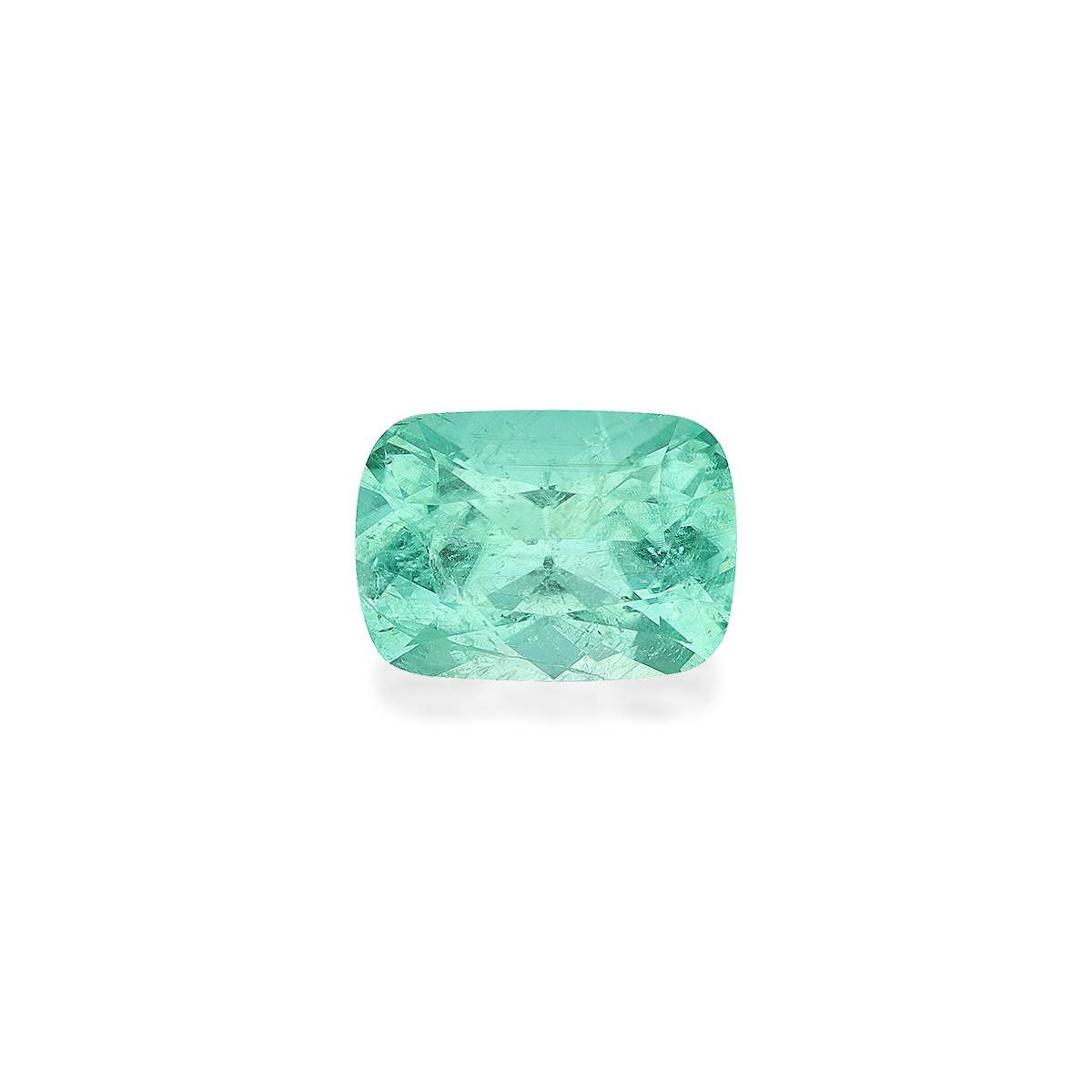 Neon green paraiba tourmaline, 8.36ct cushion cut — main view