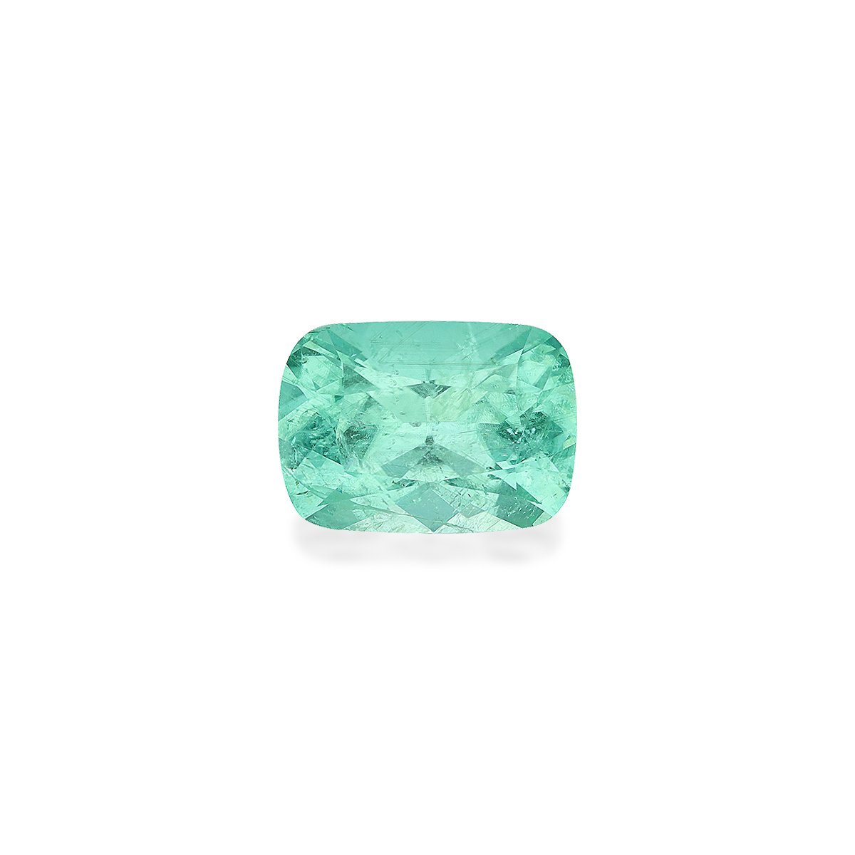 Neon green paraiba tourmaline, 8.36ct cushion cut — main view