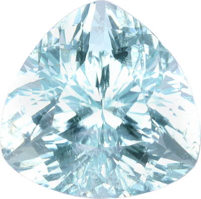 Trilliant cut paraiba tourmaline, 10.14 by 9.89 mm, shown at actual size