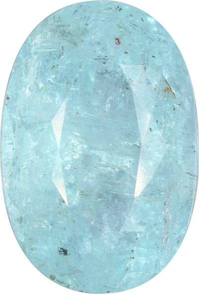 Oval cut paraiba tourmaline, 19.35 by 13.22 mm, shown at actual size