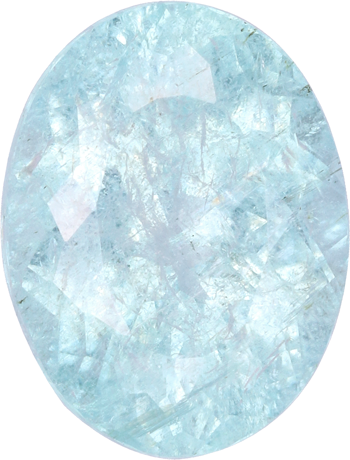 Oval cut paraiba tourmaline, 9.79 by 7.5 mm, shown at actual size
