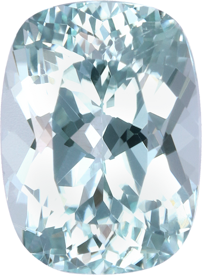 Cushion cut paraiba tourmaline, 8.95 by 6.58 mm, shown at actual size